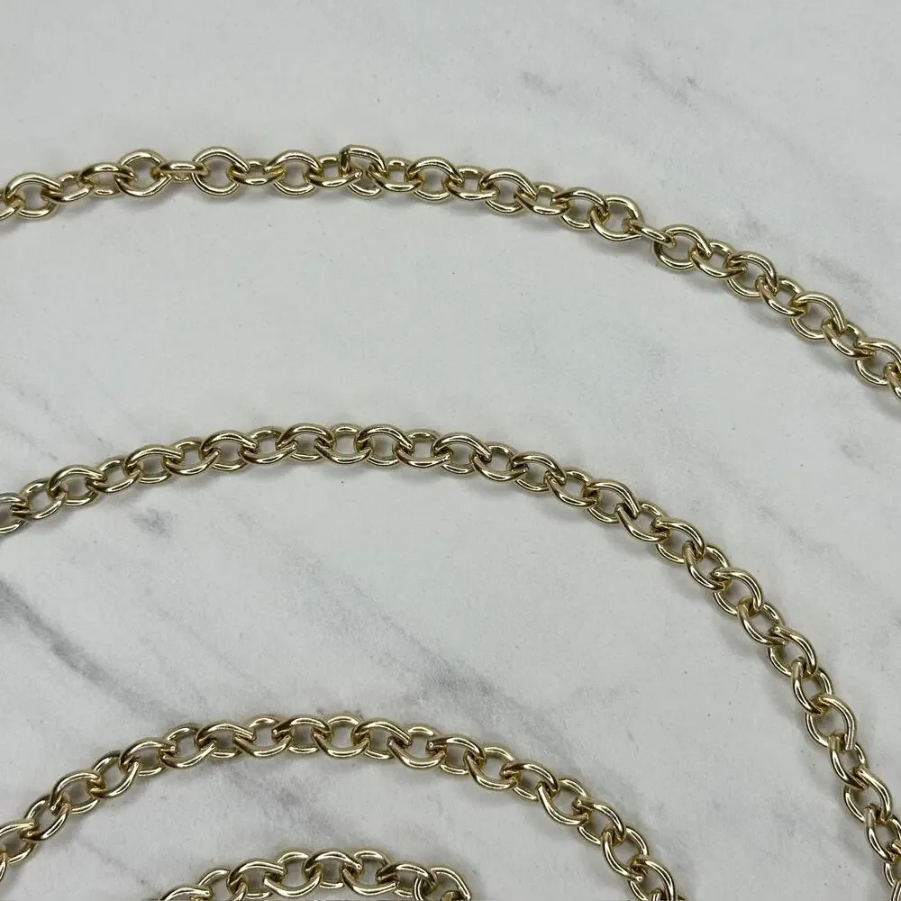Gold Tone Rolo Chain Belt Extra Long One Size (OS) ✨